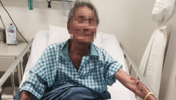 Cụ ông hồi phục khỏe mạnh sau 3 tuần điều trị. Ảnh: T.P.