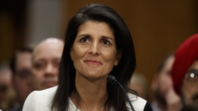 Đại sứ Mỹ tại Liên hợp quốc Nikki Haley. Nguồn: AP.