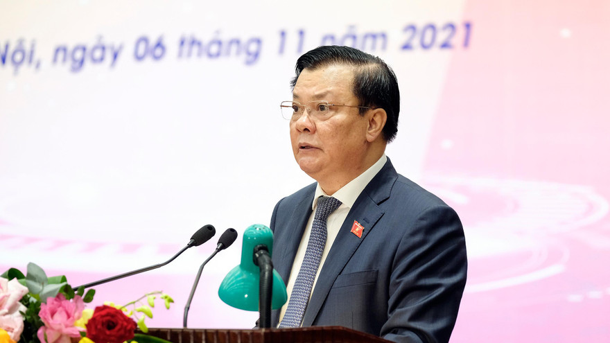 Bí thư thành ủy Hà Nội Đinh Tiến Dũng. Ảnh Hoàng Mạnh Thắng