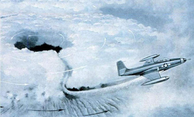 Minh họa cách diệt bão theo dự án Stormfury.