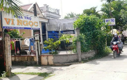 Ảnh: Nhà trọ Vi Ngọc nơi xảy ra án mạng