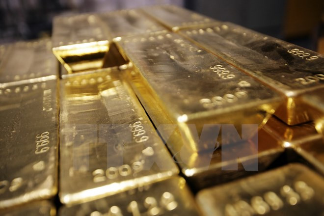 Các thỏi vàng tại cơ sở tinh chế ở Mendrisio, bang Ticino, Thụy Sĩ. (Nguồn: AFP/TTXVN)