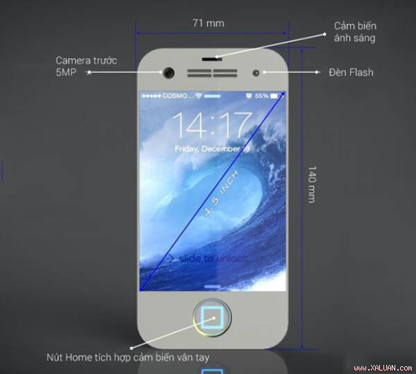 Thiết bị này dày 8,2 mm.