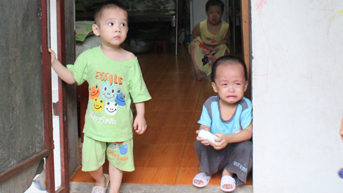 Trẻ em tại chùa Bồ Đề sáng 22/8. Ảnh: Tuấn Nguyễn 