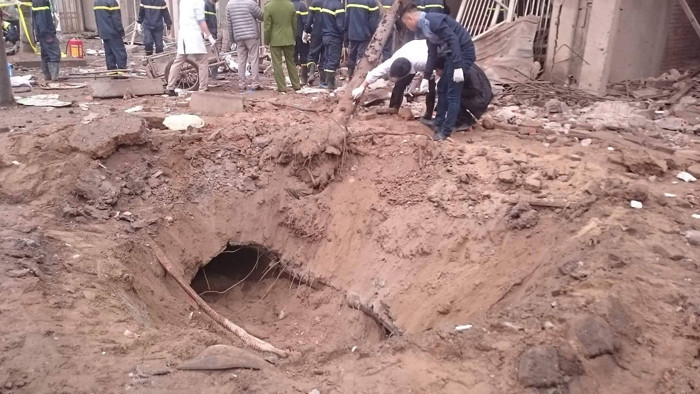 Hiện trường vụ 'nổ bom' kinh hoàng ở Hà Đông.