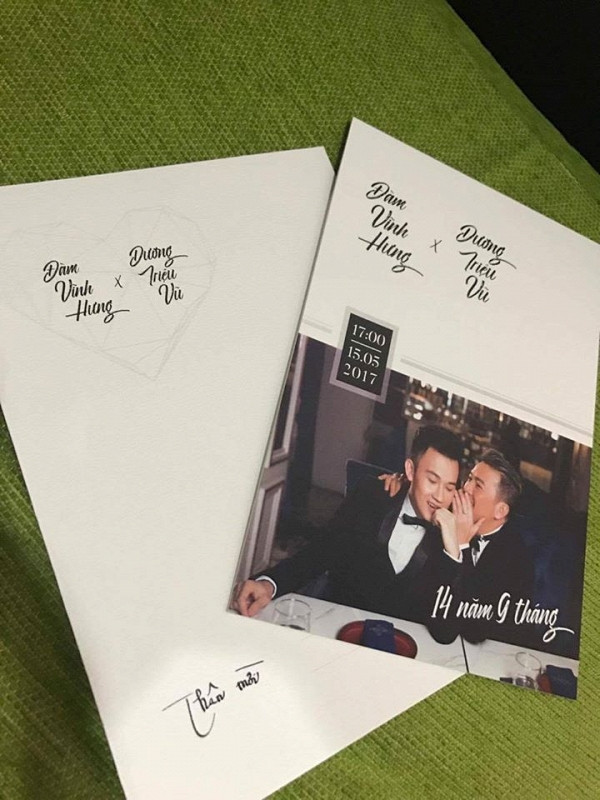 Thiệp mời của Đàm Vĩnh Hưng - Dương Triệu Vũ