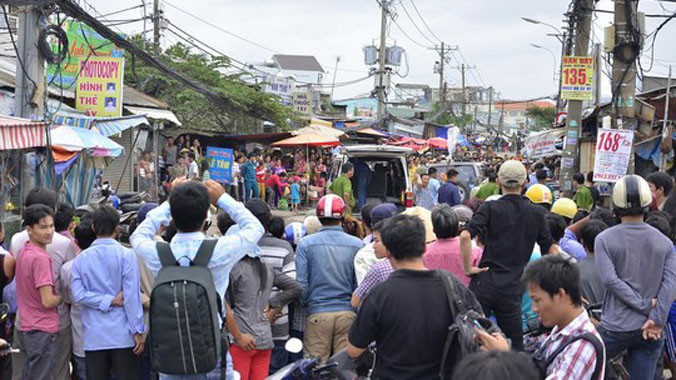 Hiện trường vụ chém nhau như phim kiếm hiệp.