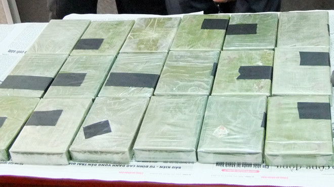 Tang vật một vụ vận chuyển ma túy bị công an bắt quả tang. Ảnh: Tuấn Nguyễn