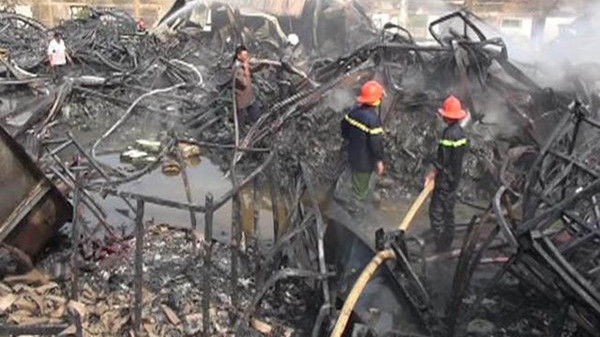  Hiện trường vụ cháy. 