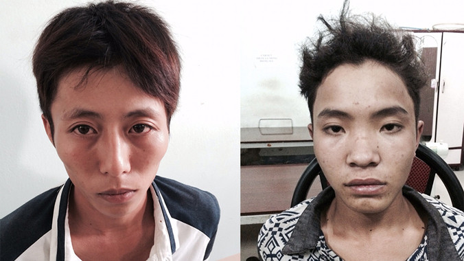 Trần Xuân Tiệu và Trương Xuân Tư tại cơ quan công an.