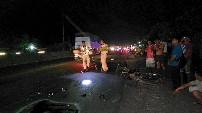 Hiện trường vụ tai nạn.