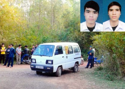  Triệu Văn Quân, Dương Văn Tiệp (ảnh nhỏ) và hiện trường vụ án.