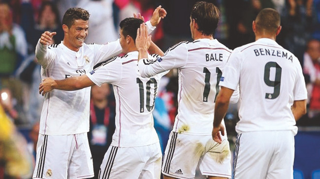 Ronaldo (trái) là đầu tàu trên hàng công khủng của Real.	Ảnh: Getty Images