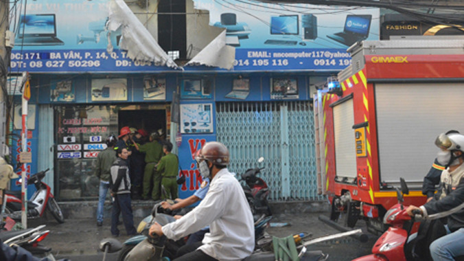 Hiện trường vụ cháy.