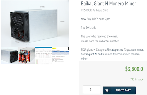 Máy đào tiền điện tử Giant N được chào bán tại Việt Nam giá hơn 90 triệu đồng trong đợt đầu.