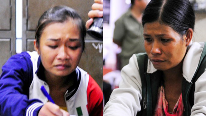 Thuý và Hiền tại cơ quan công an