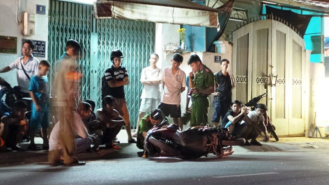 Hiện trường nơi chị Trân bị đạp ngã xe dẫn đến bất tỉnh