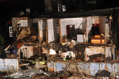 Hiện trường vụ nổ tại công ty phân bón. Ảnh: An Nhơn