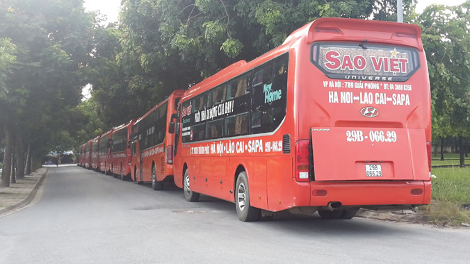 Xe khách Sao Việt ghi rõ hành trình Hà Nội - Lào Cai - Sa Pa 