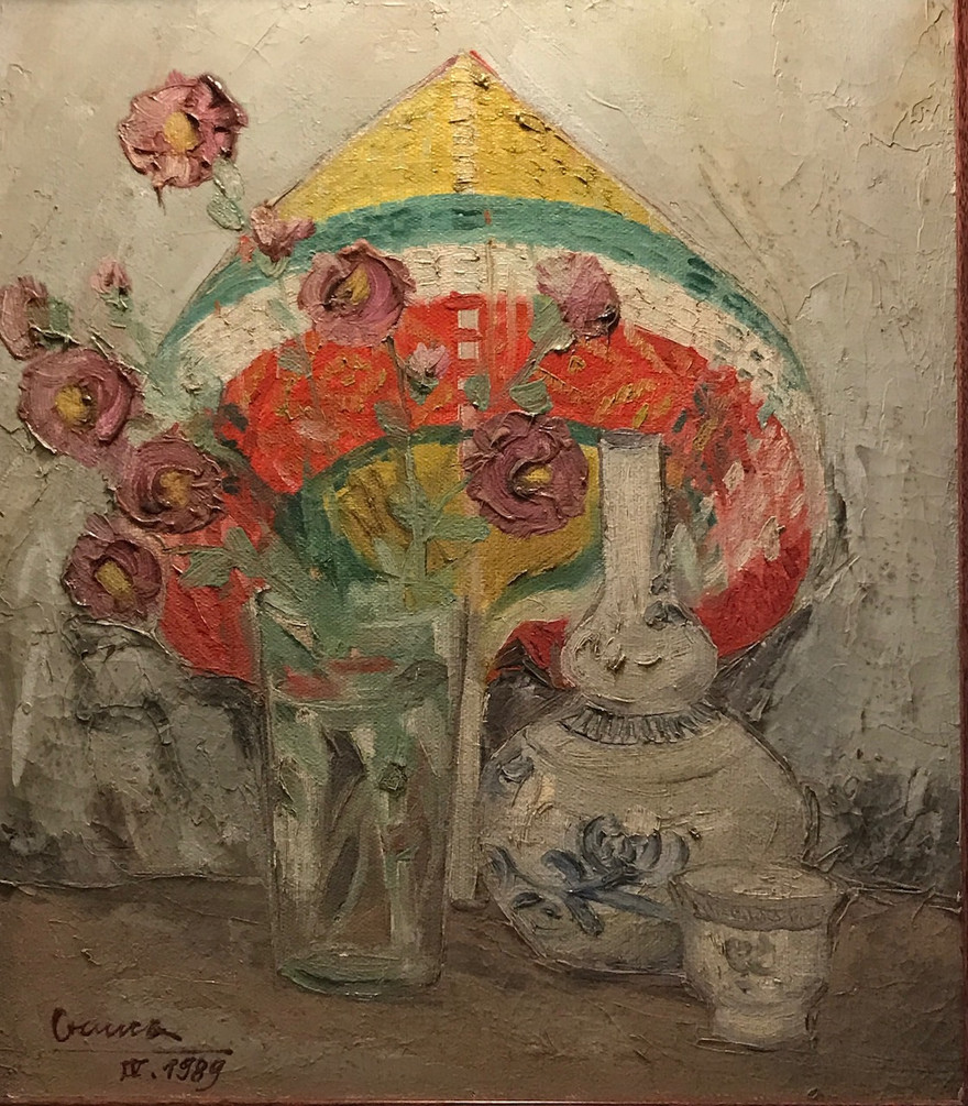 Ba cha con hoạ sĩ Nguyễn Văn Chung góp tranh triển lãm