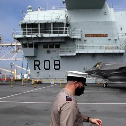 Trên tàu sân bay HMS Queen Elizabeth. (Ảnh: UK Navy)