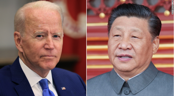 Tổng thống Mỹ Joe Biden (trái) và Chủ tịch Trung Quốc Tập Cận Bình