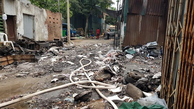 Hiện trường vụ cháy khiến 8 người tử vong. Ảnh: Trần Hoàng