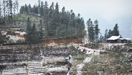 Hôm nay ở vùng núi cao có khả năng lại xuất hiện băng giá. Ảnh: Thanh Hà