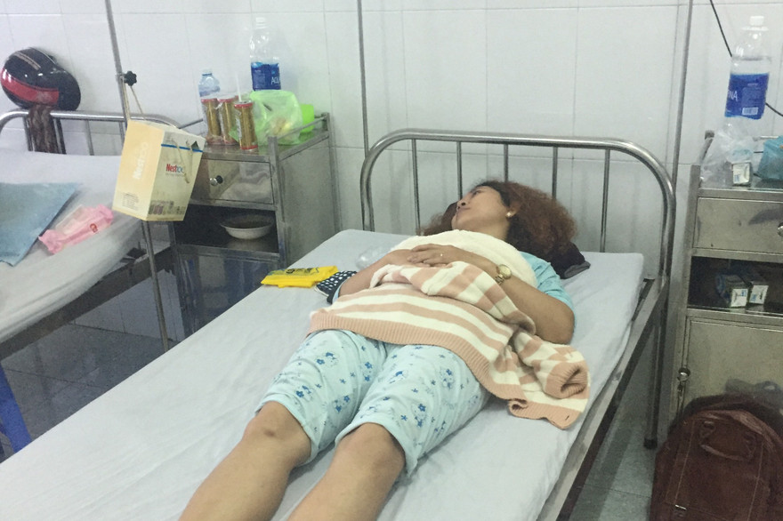 Bà H. đang nằm điều trị tại bệnh viện