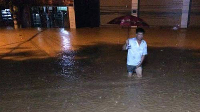 Thành phố Sơn La ngập nặng.