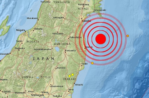 Vị trí tâm chấn của động đất