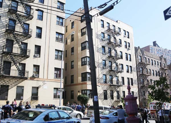 Hiện trường chung cư nơi xảy ra tai nạn.