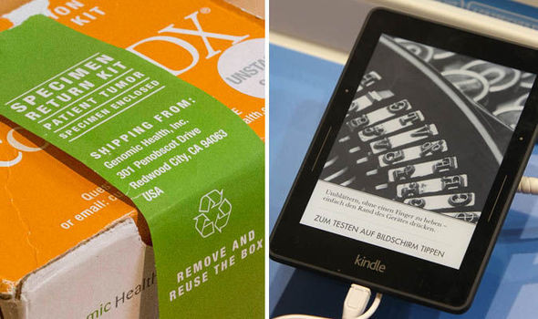 Thay vì nhận được thiết bị đọc sách online ( bên phải) thì anh James nhận được một mẫu bệnh phẩm (trái) 