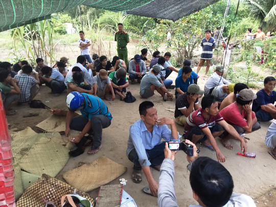 Cảnh sát tạm giữ 51 người có mặt ở trường gà để điều tra