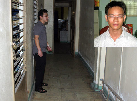 Hiện trường chị Anh bị Thành (ảnh nhỏ) sát hại