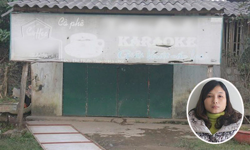 Nghi can Oanh và quán cà phê trá hình được Oanh lập ra để tổ chức mua bán dâm. Ảnh: C.A 