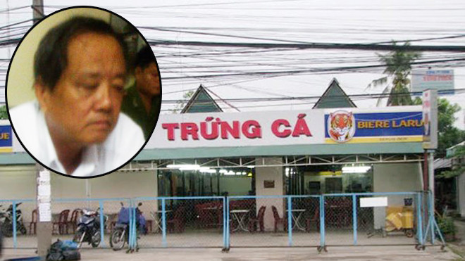 Quán Cây Trứng Cá nơi xảy ra vụ việc và ông Dũng với vẻ mặt buồn rầu khi kể lại vụ việc