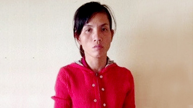 Tăng Thị Duyên tại cơ quan điều tra. Ảnh: Đình Thơm