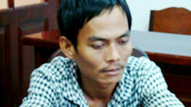 Đối tượng Phương tại cơ quan công an 