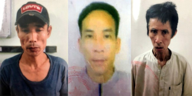 Nguyễn Đình Tân (trái), Nguyễn Văn Duy (giữa) và Trần Thượng Phẩm. Ảnh: Q.T.