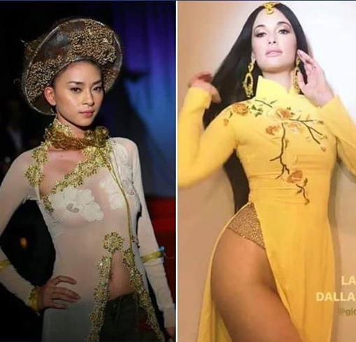 Ngô Thanh Vân bị "ném đá" vì từng mặc áo dài không nội y. 