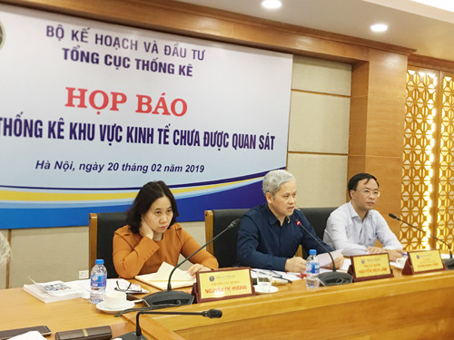 Lãnh đạo Tổng cục Thống kê trả lời các thắc mắc của báo chí liên quan Đề án Thống kê khu vực kinh tế chưa được quan sát sáng 20/2