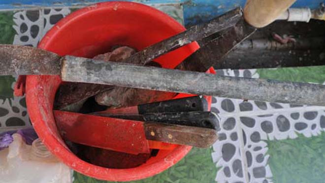 Băng côn đồ chém phó công an xã bị thương. Ảnh minh họa