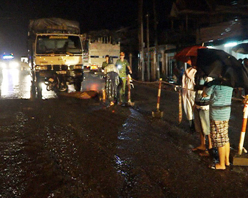 Hiện trường vụ tai nạn.