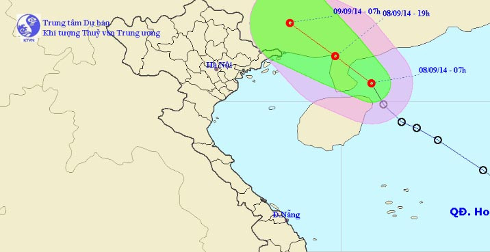 Ảnh Trung tâm Dự báo Khí tượng Thủy văn Trung ương.