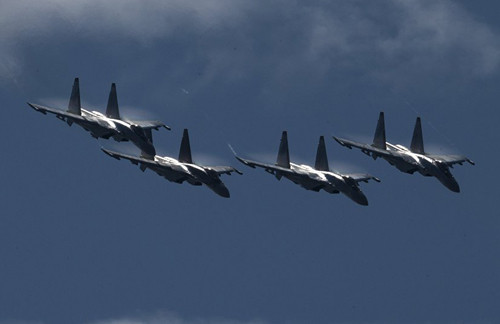 Một phi đoàn Su-35 của Nga. Ảnh: AP.