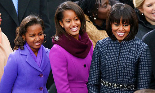 Đệ nhất phu nhân Michelle và hai ái nữ.