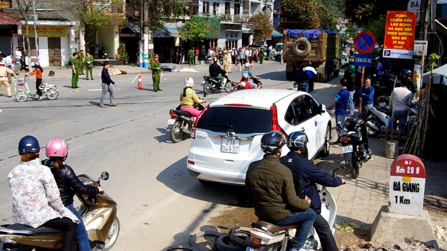 Hiện trường vụ tai nạn.