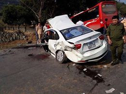 Hiện trường vụ tai nạn. Ảnh: Otofun