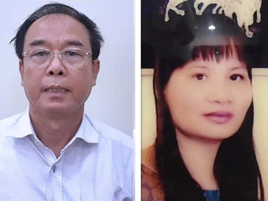 Cựu Phó Chủ tịch thường trực UBND TPHCM - bị can Nguyễn Thành Tài (trái) và đối tượng đang bị truy nã Nguyễn Thị Thu Thủy.